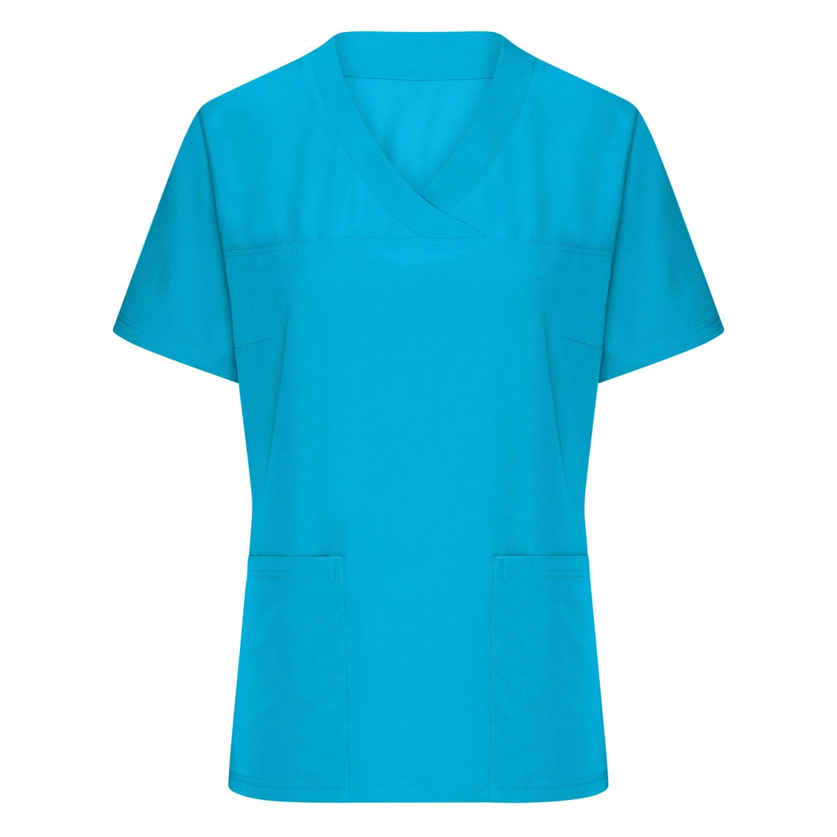 Damen Stretch V-Ausschnitt Kasack JN3103 · turquoise