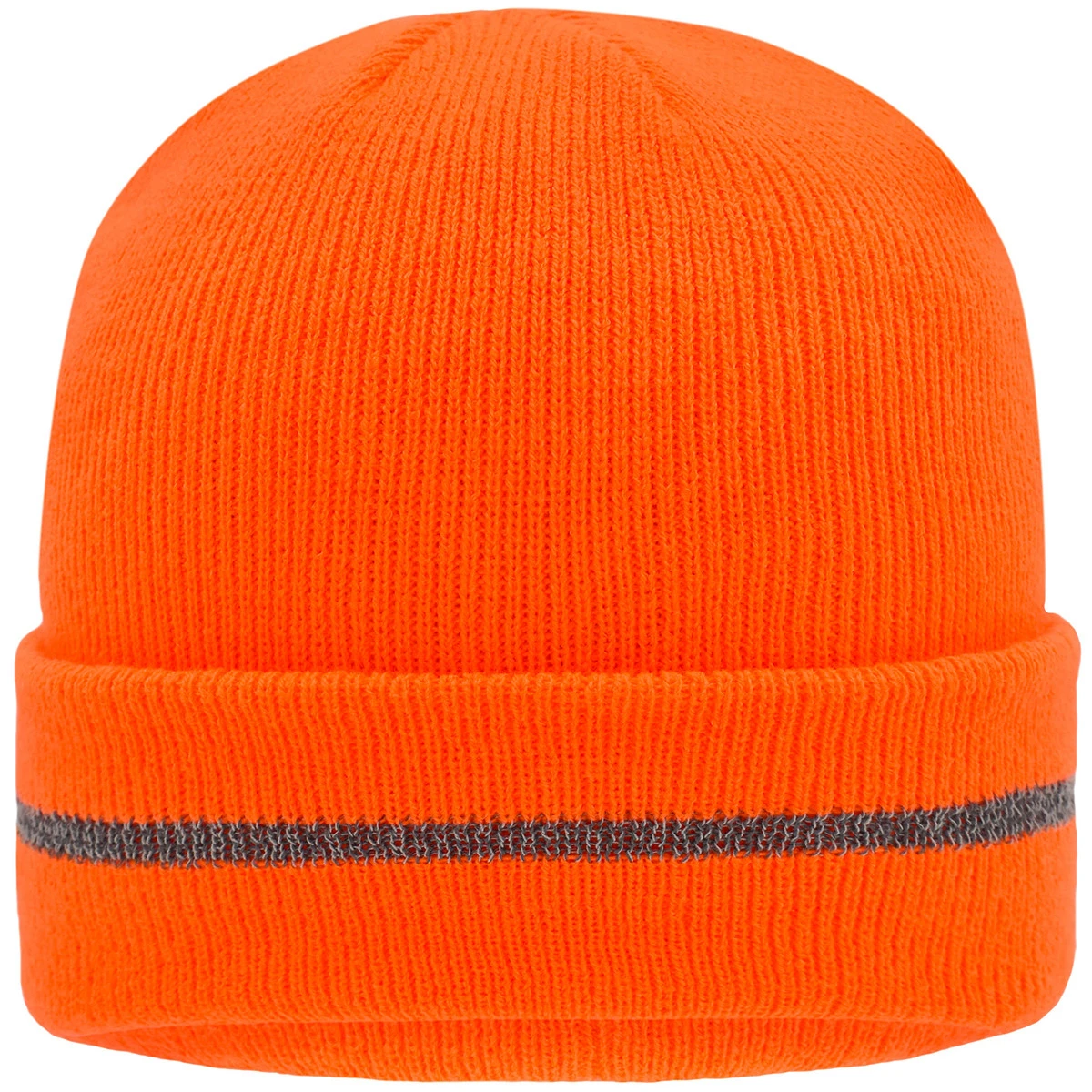 Workwear Strickmütze mit Kontraststreifen MB7141 · bright orange/silver