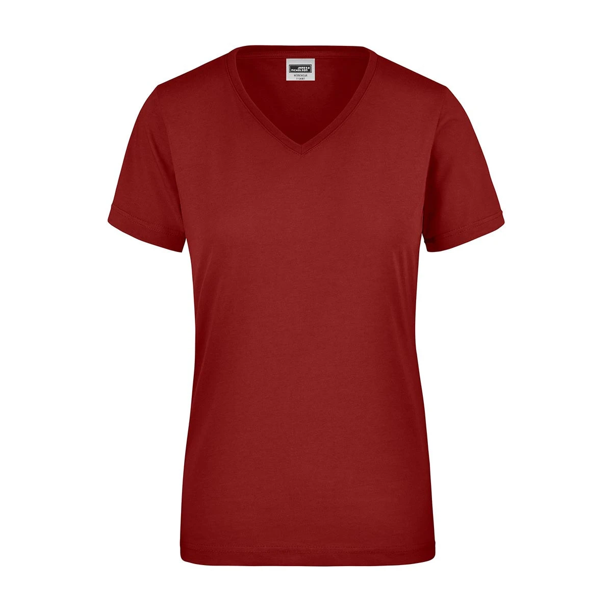 Damen Workwear T-Shirt mit V-Ausschnitt JN837 · wine