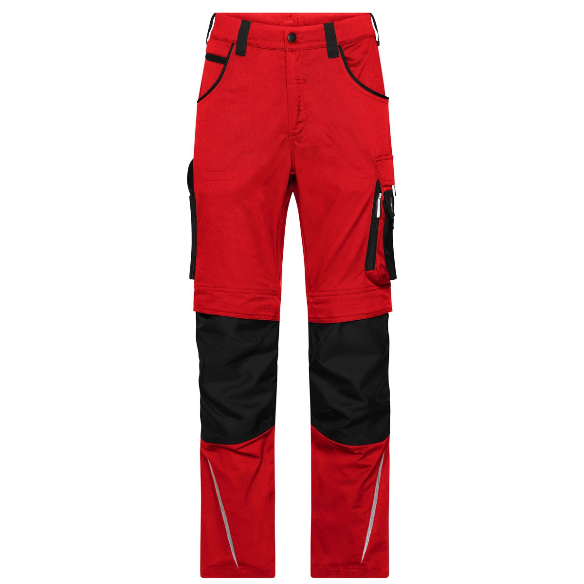 Schmale Workwear Hose - Strong JN1832 · red/black