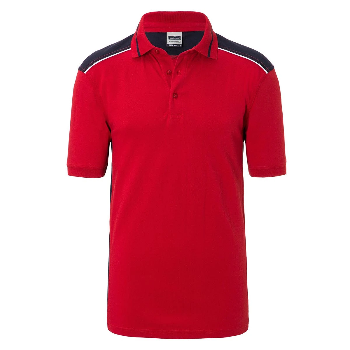 Herren Workwear Piqué Polo - Color JN858 · red/navy