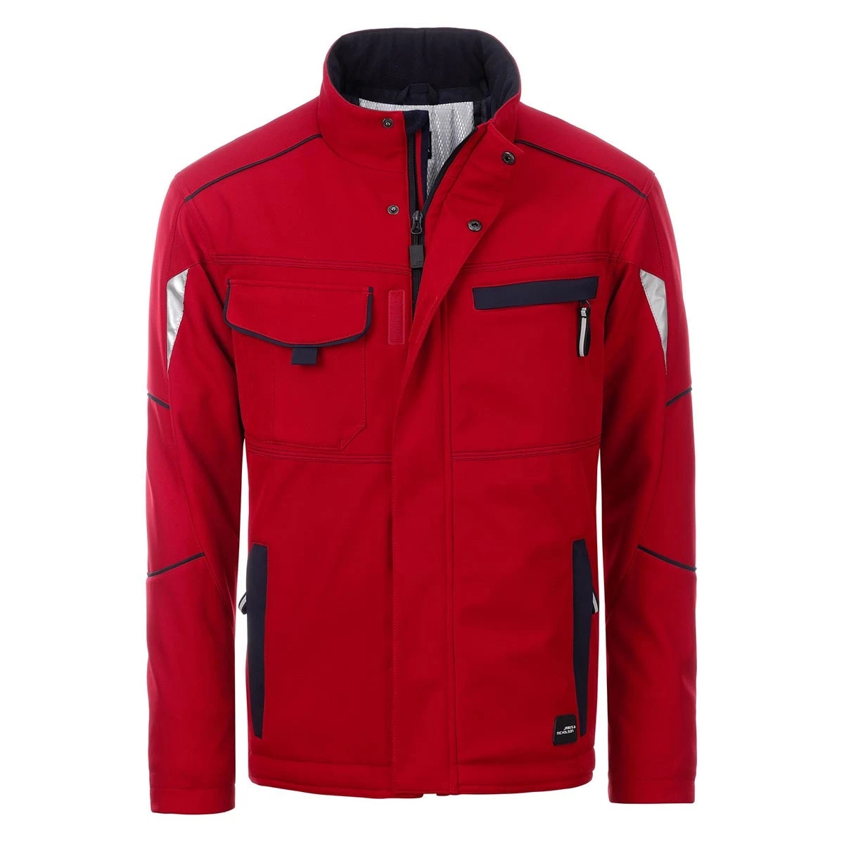 Gefütterte Winter Workwear Softshell Jacke - Color JN853 · red/navy