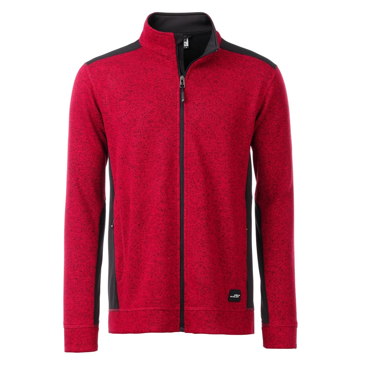 Herren Workwear Strickfleece Jacke - Strong JN862 · red melange/black